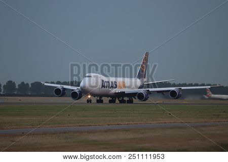 Amsterdam The Netherlands - July 26th 2018: N854gt Atlas Air Boeing 747-8f Takeoff From Polderbaan R