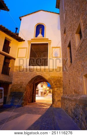 Rubielos de Mora village in Teruel Spain located on Gudar Javalambre Sierra