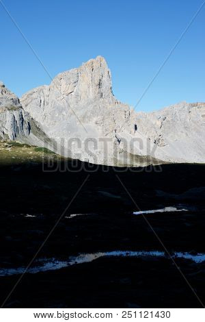 Peaks in Lescun Cirque. Aspe Valley, Pyrenees, France.