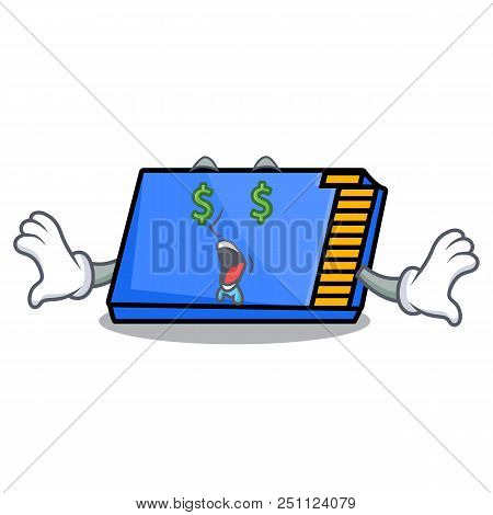 Money Eye Memory Card Mascot Cartoon Vector Illustration