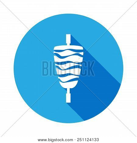 Shaurma Illustration Icon With Long Shadow. Element Of Meat Product Icon For Mobile Concept And Web 