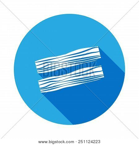 Jerky Illustration Icon With Long Shadow. Element Of Meat Product Icon For Mobile Concept And Web Ap