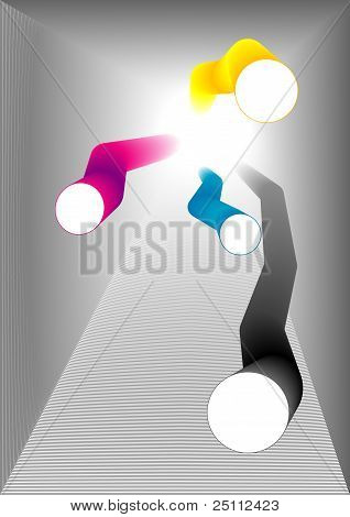 Abstract colored vector tubes