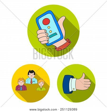 Business Conference And Negotiations Flat Icons In Set Collection For Design.business And Training V