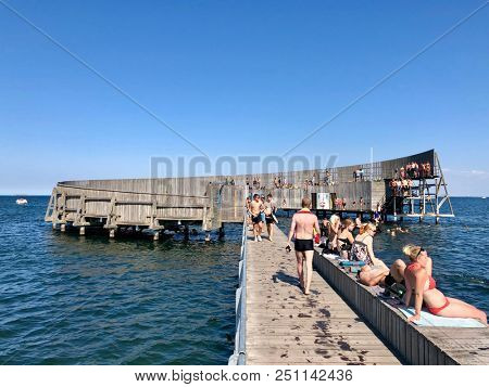 COPENHAGEN - JULY 26, 2018: Kastrup SÃ¸bad sea baths in Copenhagen, Denmark.
