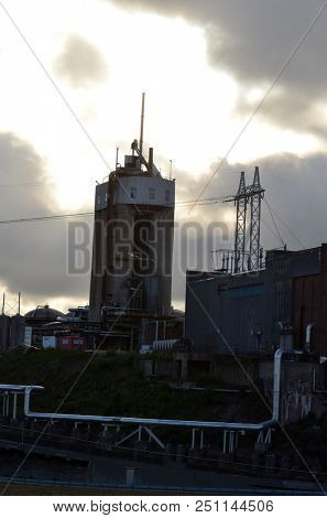 Industrial landscape in South Norway. June 20,2018.Sarpsborg , Norway