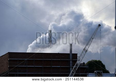 Industrial landscape in South Norway. June 20,2018.Sarpsborg , Norway