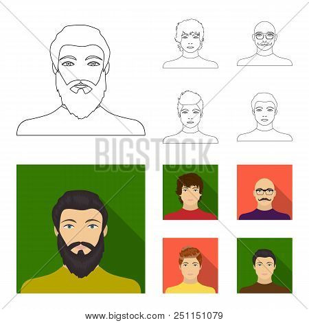 The Appearance Of The Young Guy, The Face Of A Bald Man With A Mustache In His Glasses. Face And App