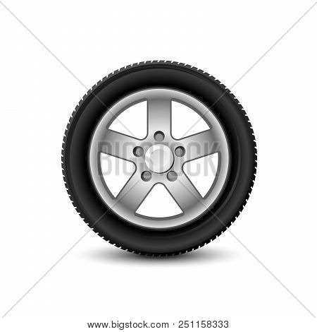 Car Wheel With Tyre On White Background
