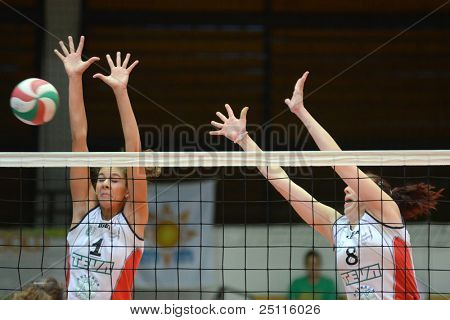 Jönköpings Södra, Ungern - 21 oktober: Oidentifierade spelare i aktion på en ungersk NB I. League volleybal