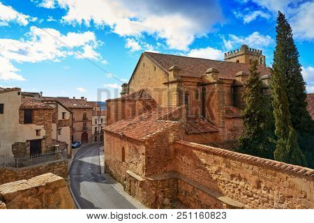 Mora de Rubielos village in Teruel Spain located on Gudar Javalambre Sierra
