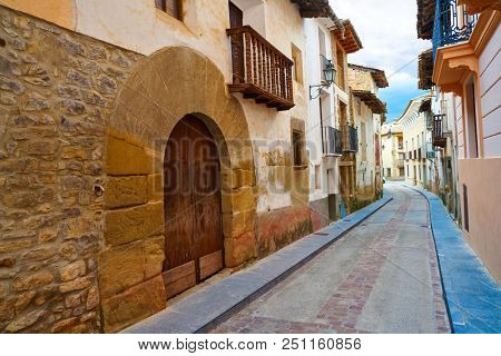 Rubielos de Mora village in Teruel Spain located on Gudar Javalambre Sierra