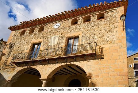 Nogueruelas village in Teruel of Spain at Gudar Javalambre Sierra