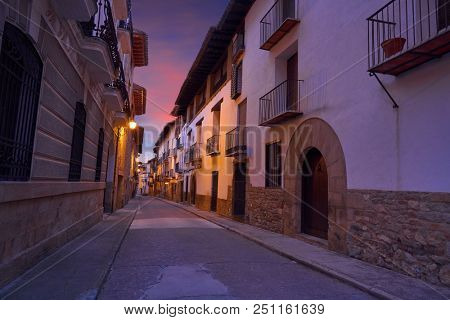 Rubielos de Mora village in Teruel Spain located on Gudar Javalambre Sierra