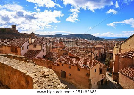 Mora de Rubielos village in Teruel Spain located on Gudar Javalambre Sierra