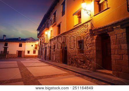 Rubielos de Mora village in Teruel Spain located on Gudar Javalambre Sierra