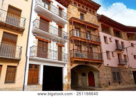 Mora de Rubielos village in Teruel Spain located on Gudar Javalambre Sierra