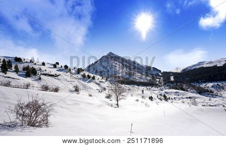 Cerler Ampriu mountain in Pyrenees of Huesca in Spain