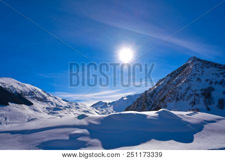 Cerler Ampriu mountain in Pyrenees of Huesca in Spain