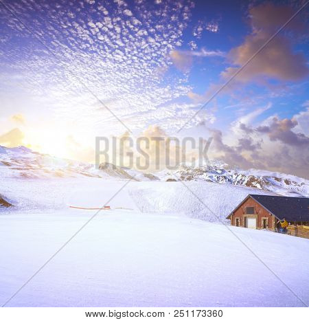 Formigal ski area in Huesca Pyrenees of Spain