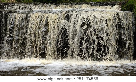 Small Waterfall On Sablinka River In Leningrad Region, Russia.