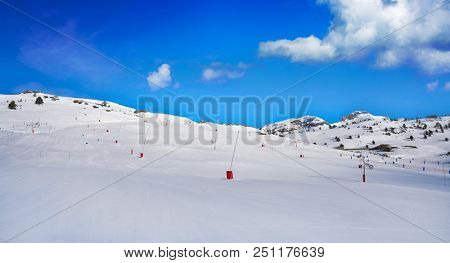 Candanchu ski in Huesca on Canfranc Pyrenees at Spain
