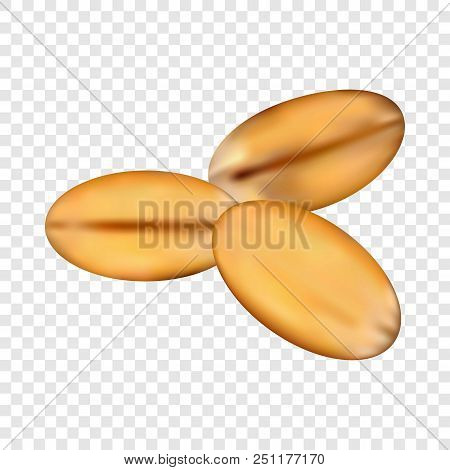 Grains Of Wheat Icon. Realistic Illustration Of Grains Of Wheat Vector Icon For On Transparent Backg