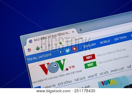 Ryazan, Russia - July 24, 2018: Homepage Of Vov Website On The Display Of Pc. Url - Vov.vn