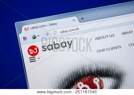 Ryazan, Russia - July 24, 2018: Homepage Of Sabay Website On The Display Of Pc. Url - Sabay.com.kh