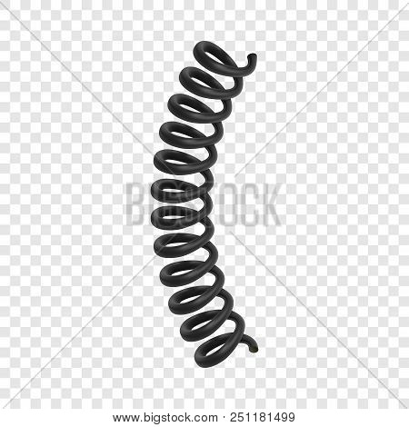 Black Telephone Cable Mockup. Realistic Illustration Of Black Telephone Cable Vector Mockup For On T