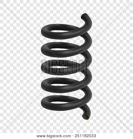 Car Spring Mockup. Realistic Illustration Of Car Spring Vector Mockup For On Transparent Background