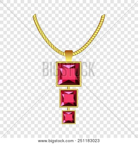Garnet Jewelry Icon. Realistic Illustration Of Garnet Jewelry Vector Icon For On Transparent Backgro
