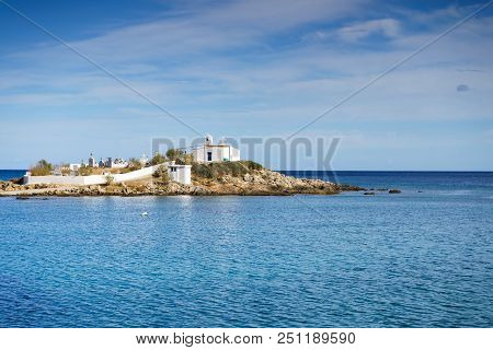 Agios Fokas Region Of Monemvasia. Greek Coastline With Small Cemetery On Sea Shore, Maleas Peninsula