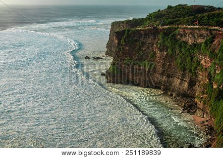 Rock Uluwatu Temple And Waves, Bali, Indonesia