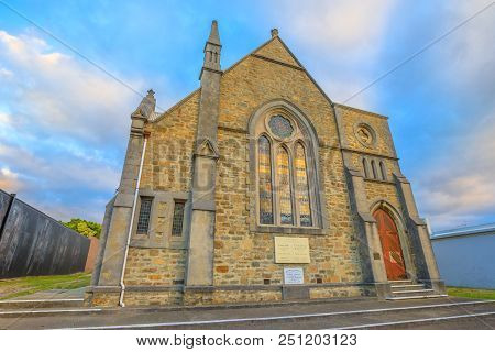 Albany, Australia - Dec 28, 2017: Scots Uniting Church, Originally Scots Presbyterian Church, In A V