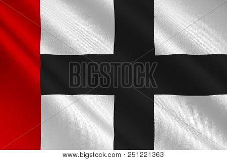 Flag Of Konstanz Is A City In South Of Baden-wurttemberg Of German. 3d Illustration