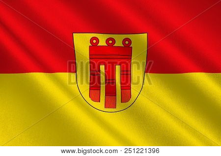 Flag Of Boblingen Is A City In The Middle Of Baden-wurttemberg, Germany. 3d Illustration