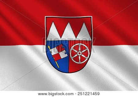Flag Of Lower Franconia Is One Of Seven Districts Of Bavaria, Germany. 3d Illustration