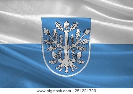 Flag Of Offenbach Am Main Is A City In Hesse, Germany. 3d Illustration