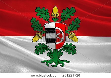 Flag Of Offenbach Is A District In The South Of Hesse, Germany. 3d Illustration