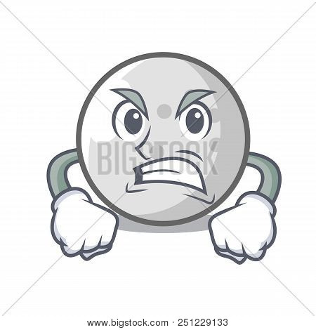 Angry Golf Ball Mascot Cartoon Vector Illustration