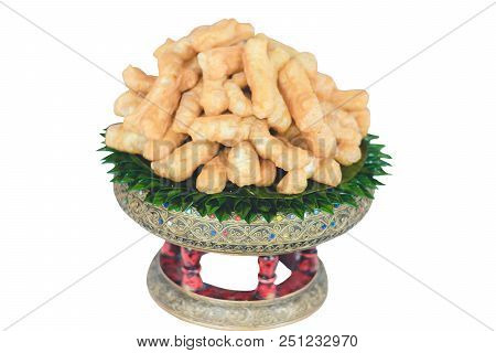 Patongkos On Tray With Banana Leaves Decoration