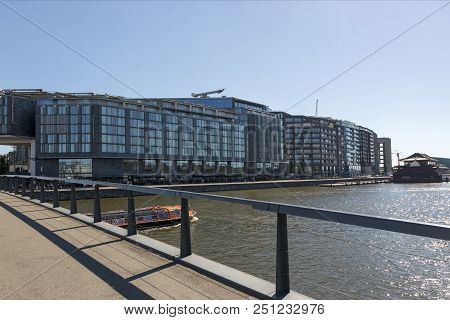 Amsterdam, Netherlands - July 02, 2018: View Of Amstel River Ambed In Amsterdam