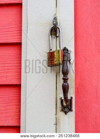 Key Lock Old Stitched In The Door.