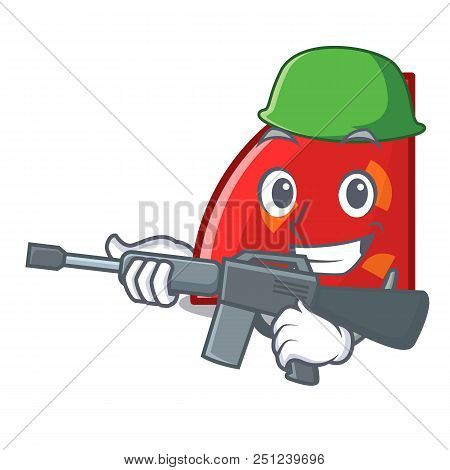 Army Quadrant Character Cartoon Style Vector Illustration