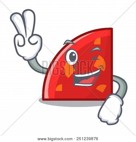 Two Finger Quadrant Character Cartoon Style Vector Illustration
