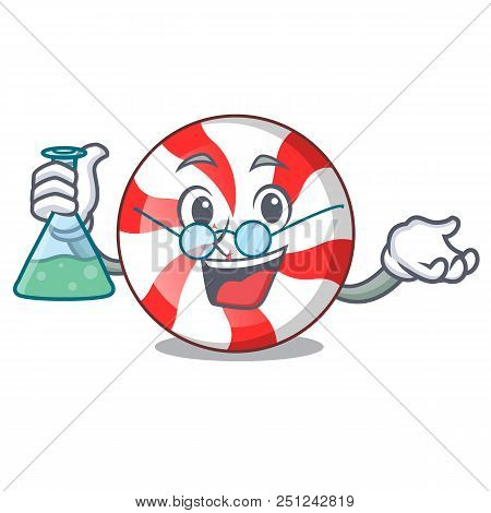 Professor Peppermint Candy Character Cartoon Vector Illustration