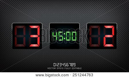 Digital Timing Scoreboard, Football Match Team A Vs Team B, Strategy Broadcast Graphic Template For 