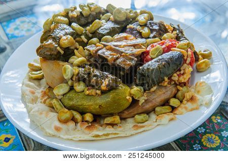 Stuffed Grape Leaves - Arabic Traditional Food.