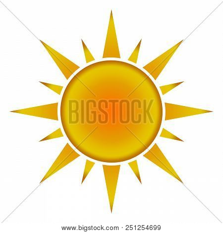 Sun Icon With Jags As Vector On A Isolated Background